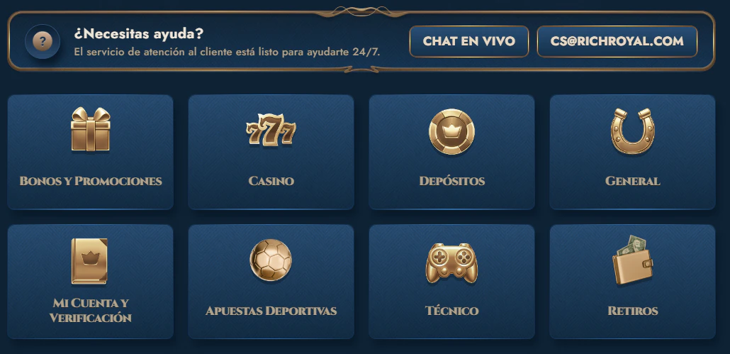 RichRoyal Casino atención al cliente y centro de ayuda